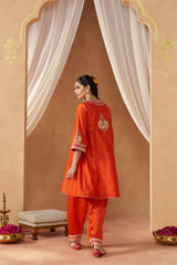 Daneen Burnt Orange Chauga with Salwar and Dupatta