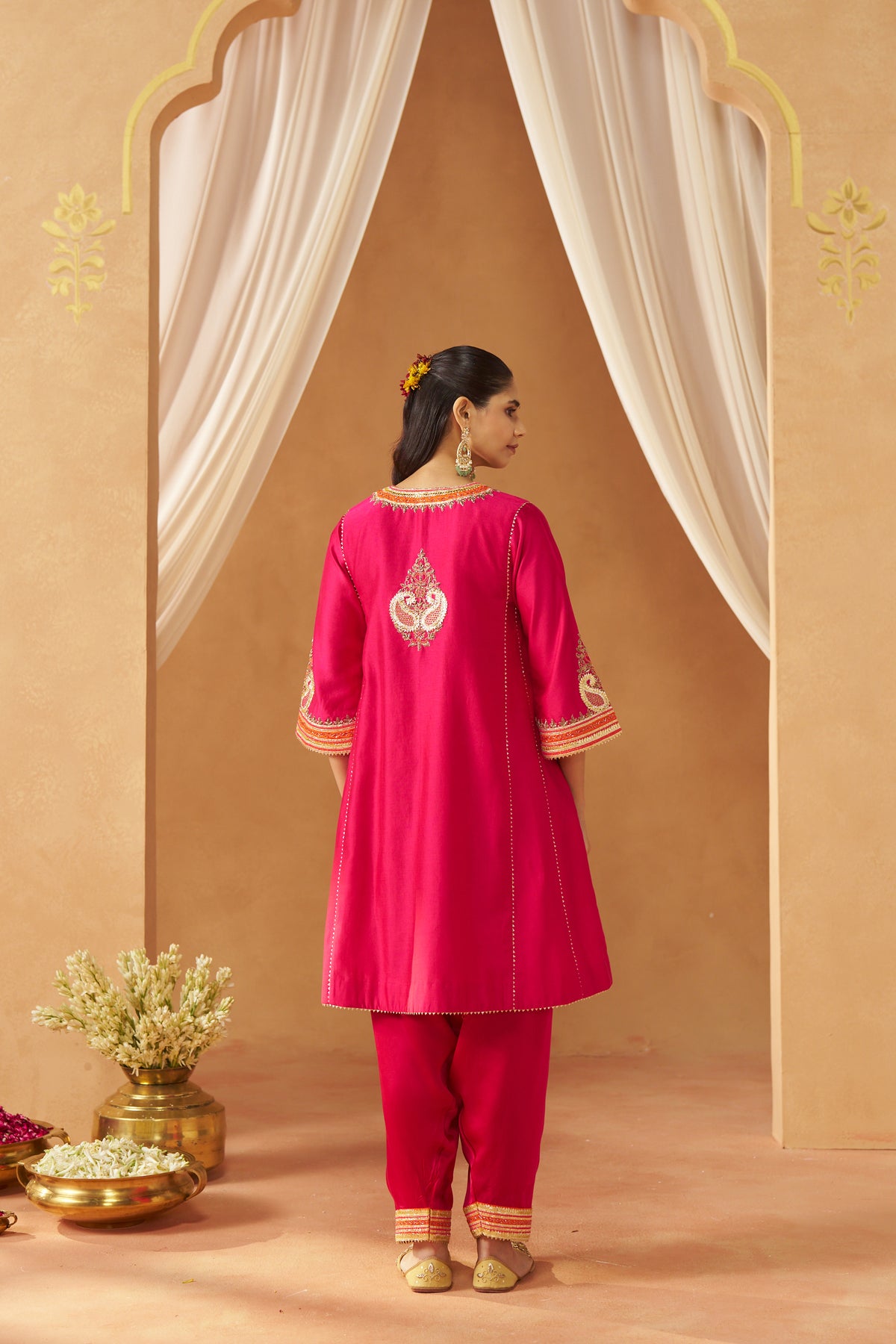Daneen Hot Pink Chauga with Salwar and Dupatta