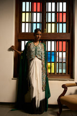 Emerald Whispers Ensemble shrug and skirt set