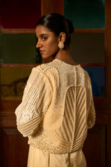 Ivory Golden Poise Jumpsuit with jacket