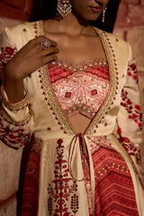 Mehr Rang embriodery jacket with blouse and pants