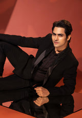 BLACK HALF & HALF LAPEL BLAZER
