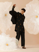 Taraash - Silk Embroidery Nehru Jacket Set