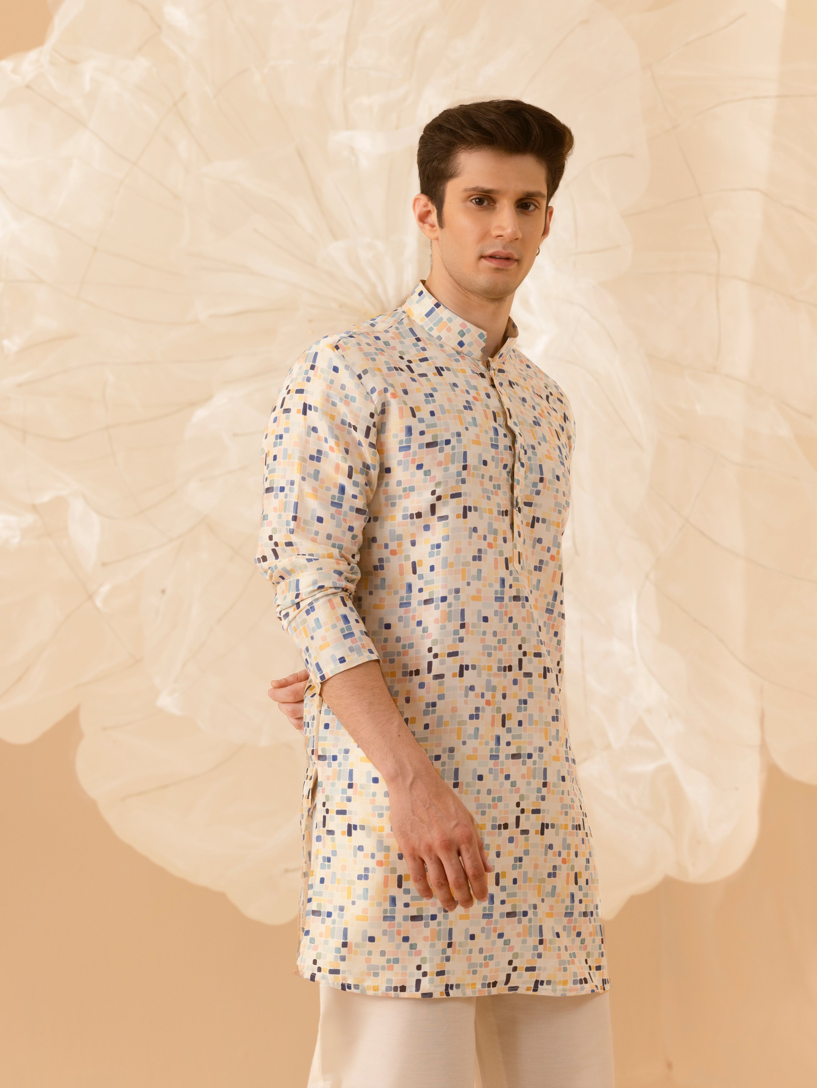 SQUARE BOX SILK KURTA