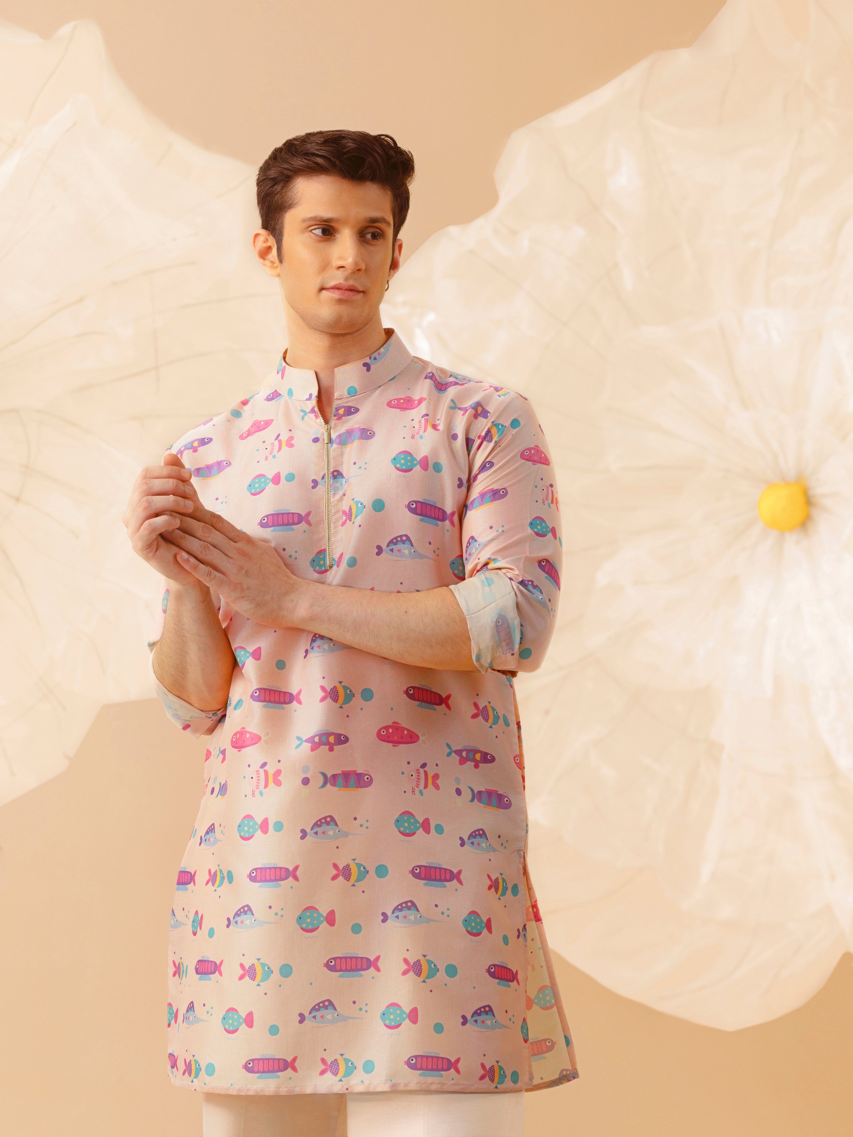 FISH FABLE SILK KURTA