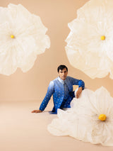 FALAK SILK MIRROR EMBROIDERY NEHRU JACKET SET
