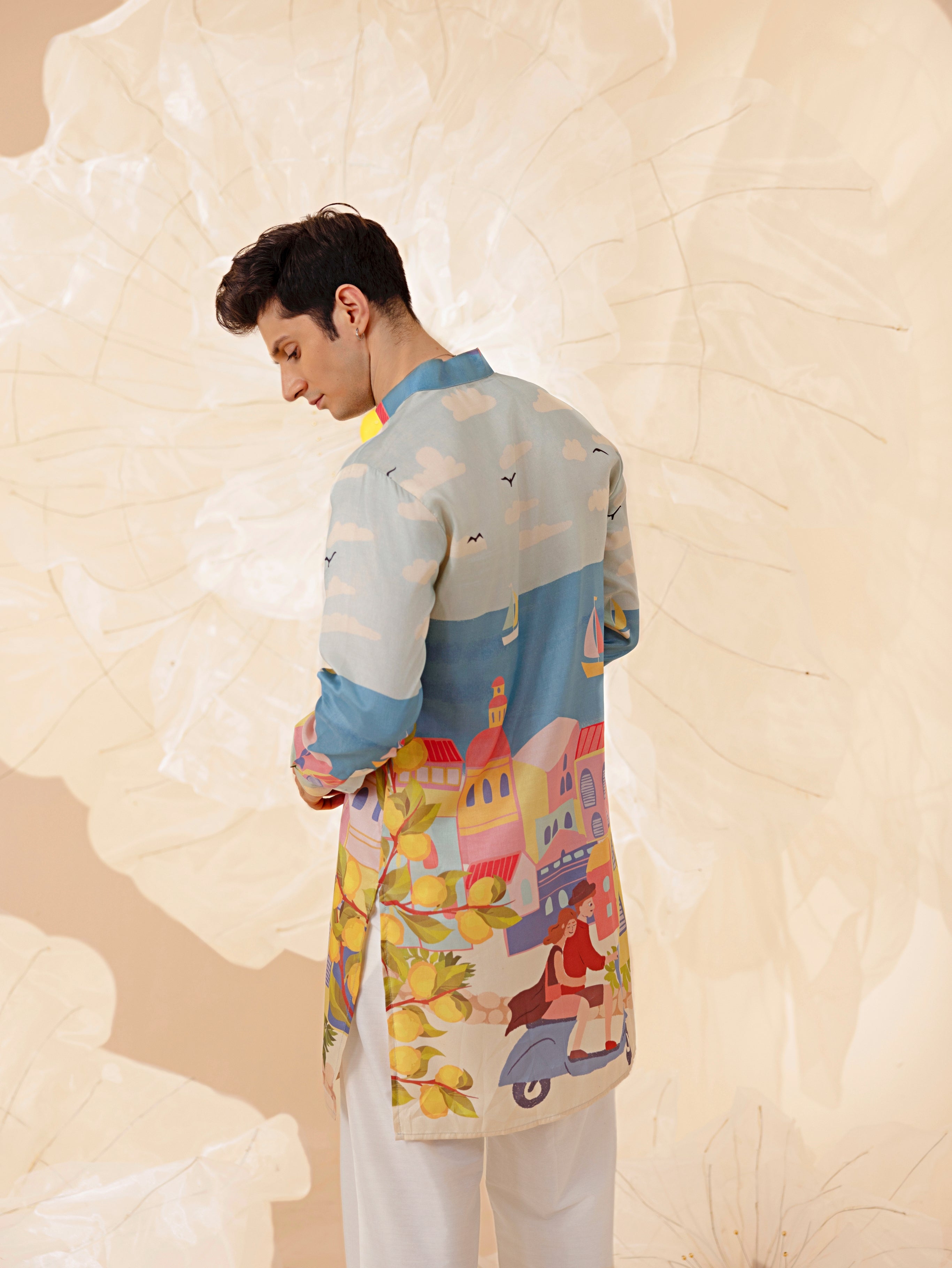 COASTEL RIDE SILK KURTA