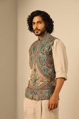 Yuvan Fine Wool Silk Waist Coat