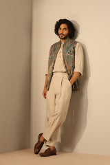 Yuvan Fine Wool Silk Waist Coat