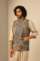 Shaan Fine Wool Silk Waist Coat
