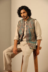 Shaan Fine Wool Silk Waist Coat
