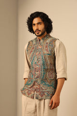 Shaan Fine Wool Silk Waist Coat