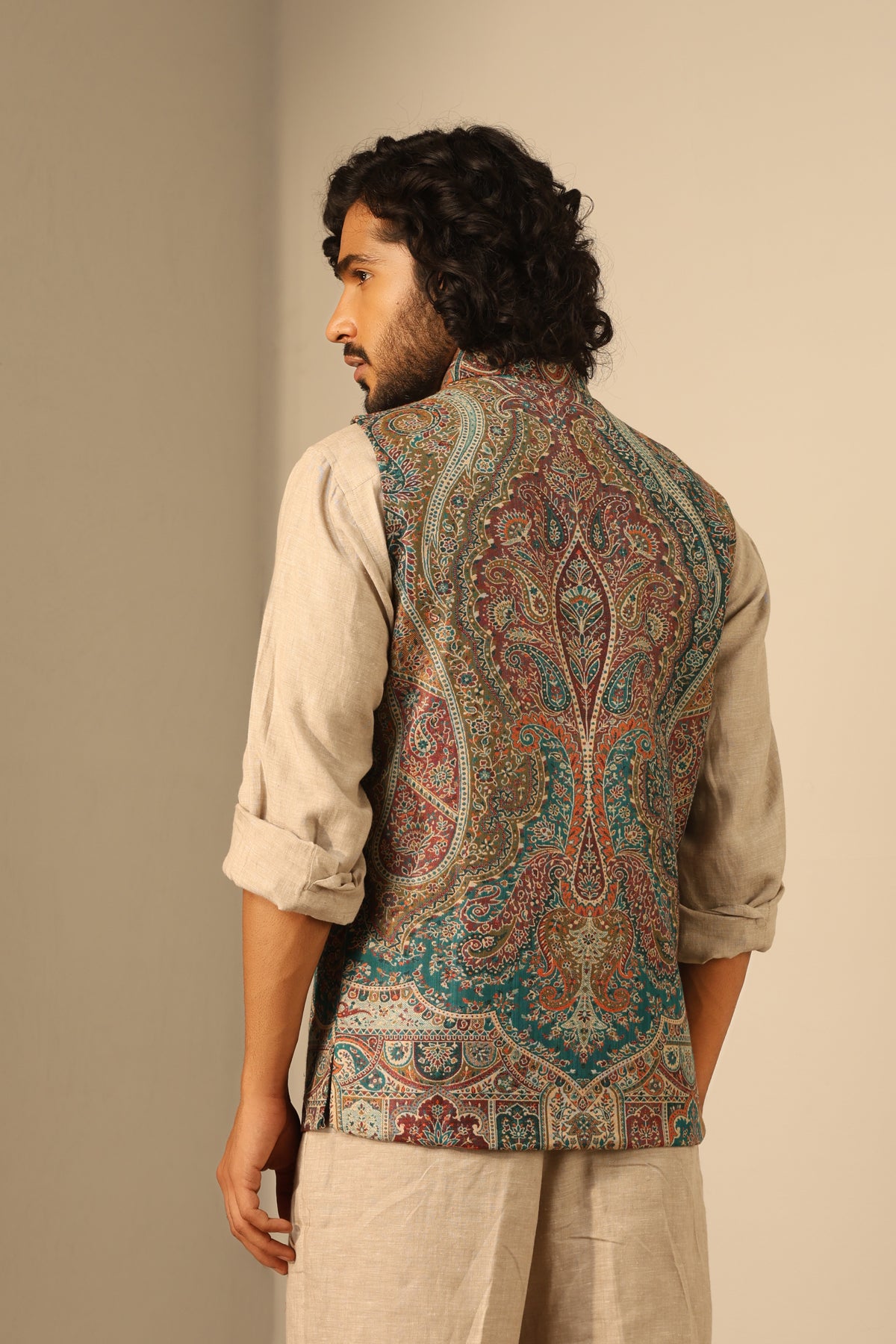 Shaan Fine Wool Silk Waist Coat