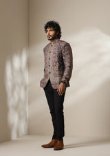 Heritage Mosaic pashmina blend Jacket/Bandgala