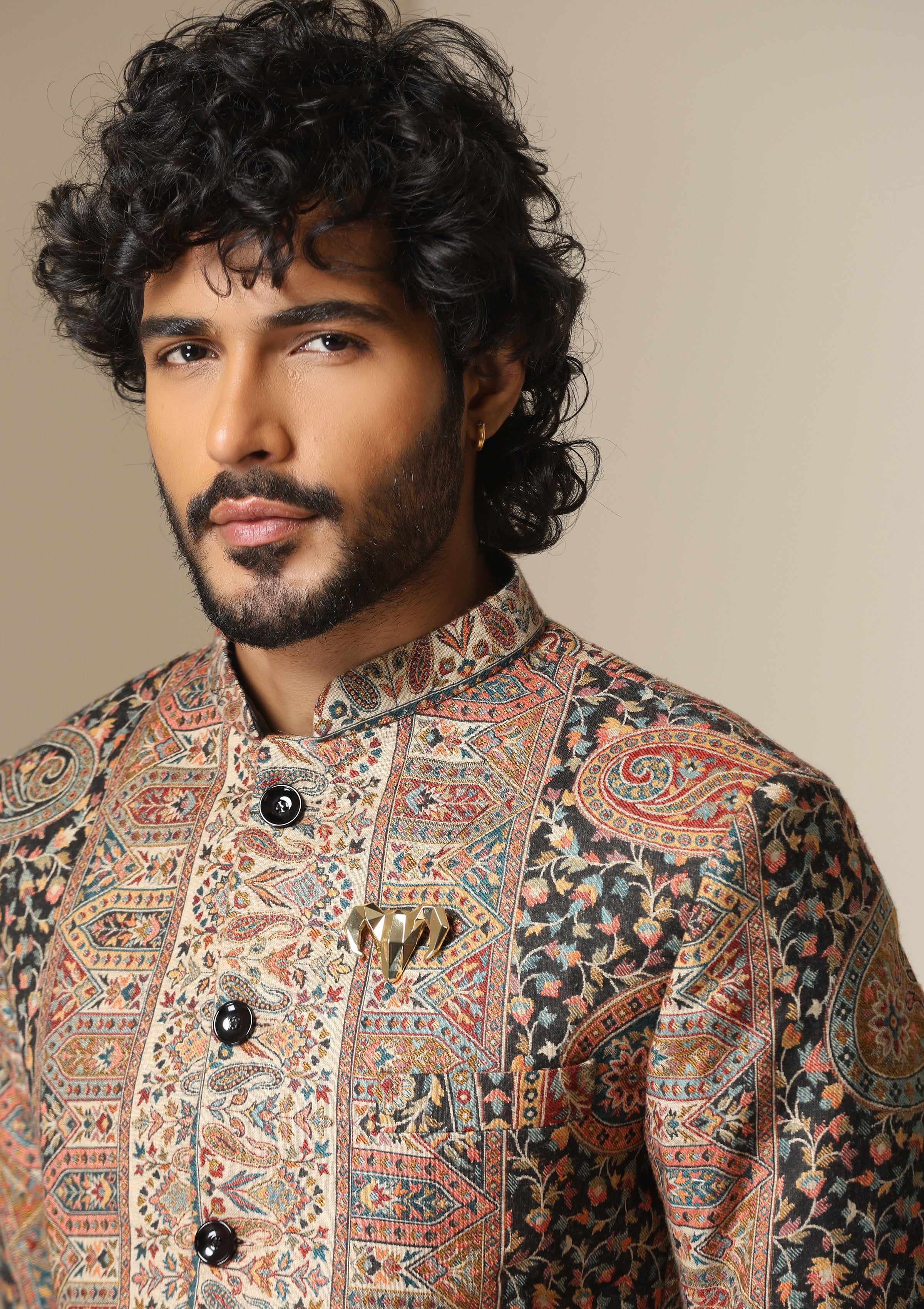 Regal Mosaic pashmina blend Jacket/Bandgala