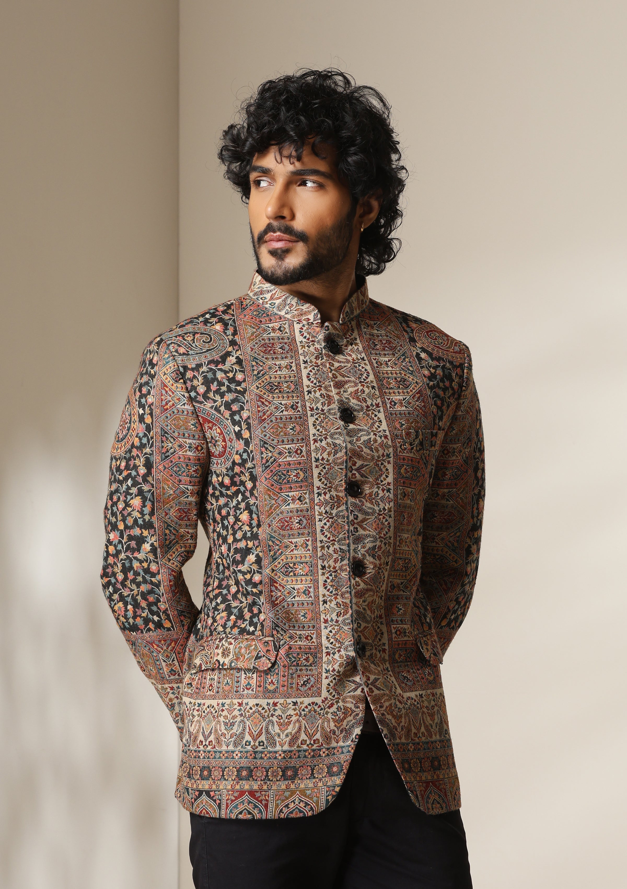 Regal Mosaic pashmina blend Jacket/Bandgala