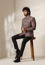 Kashmir Royal Heritage pashmina blend Jacket/Bandgala