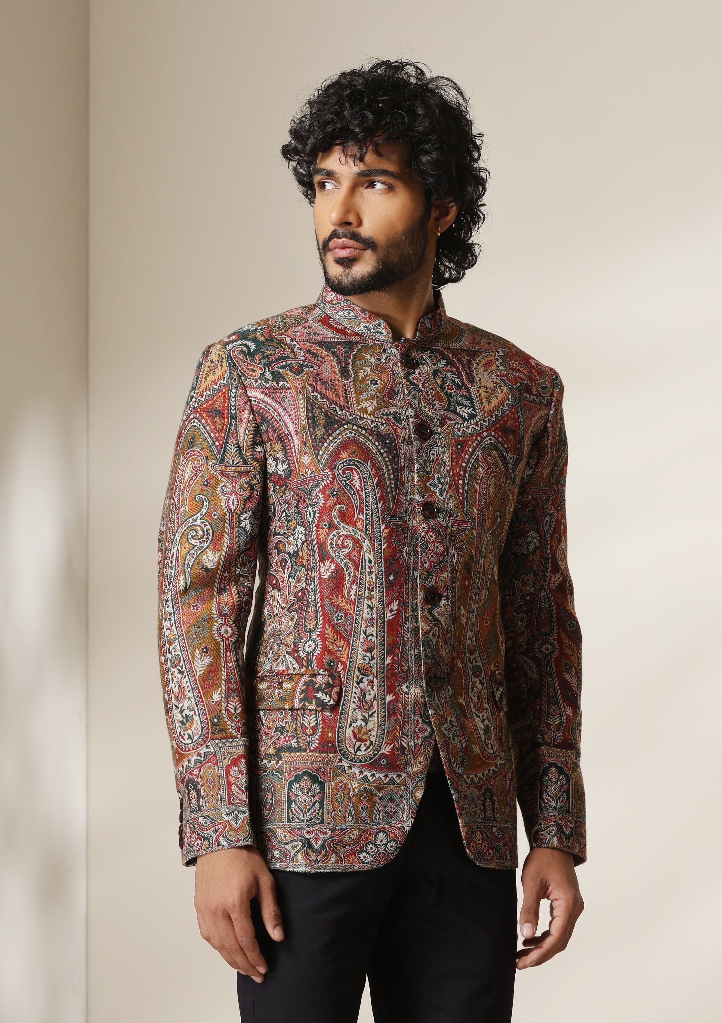 Persian Paisley pashmina blend Jacket/Bandgala