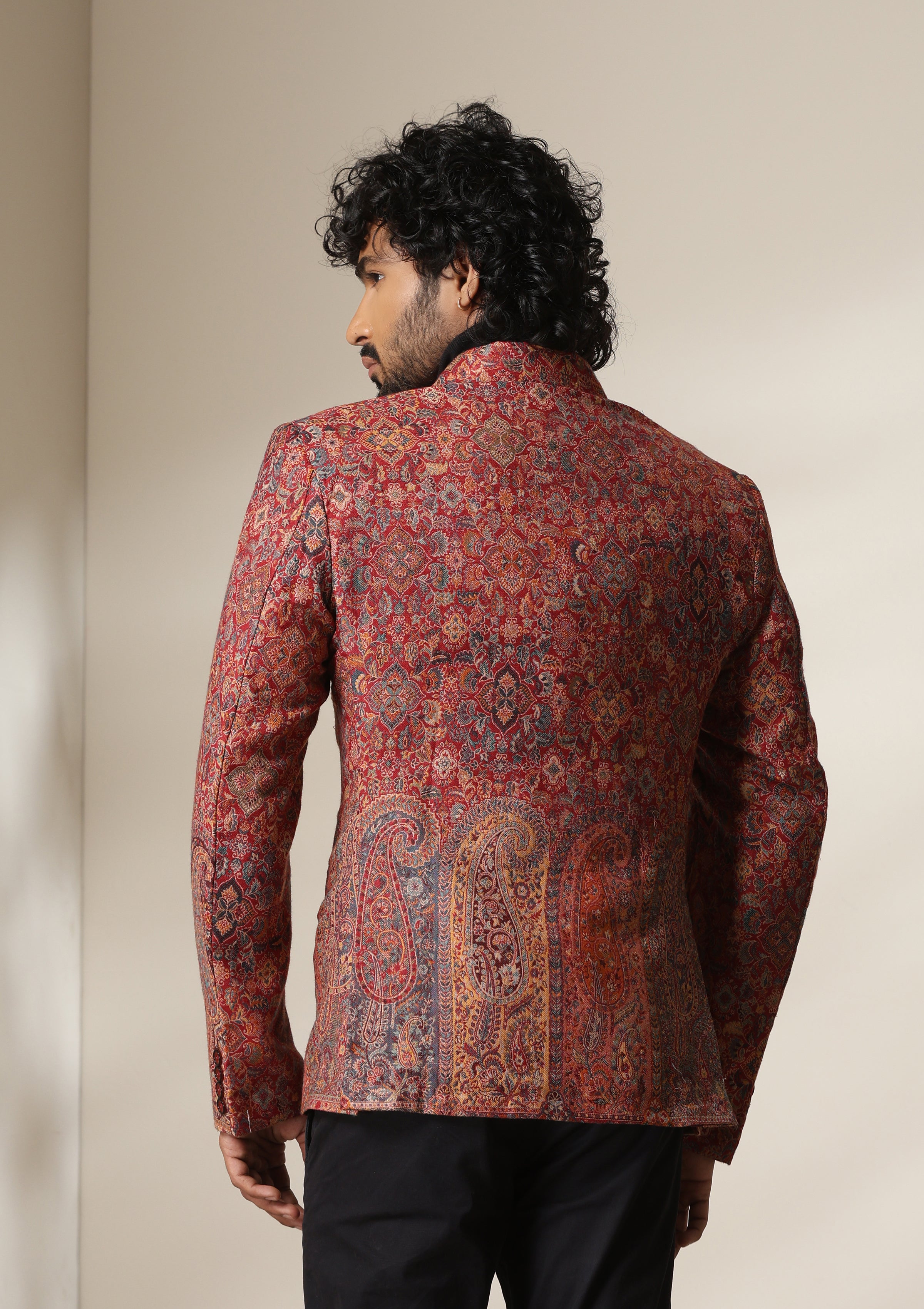 Dusala Crimson Majesty pashmina blend Blazer/coat
