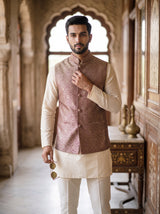 Pratap Banarasi Bandi: Men's Gold Floral Waist Coat