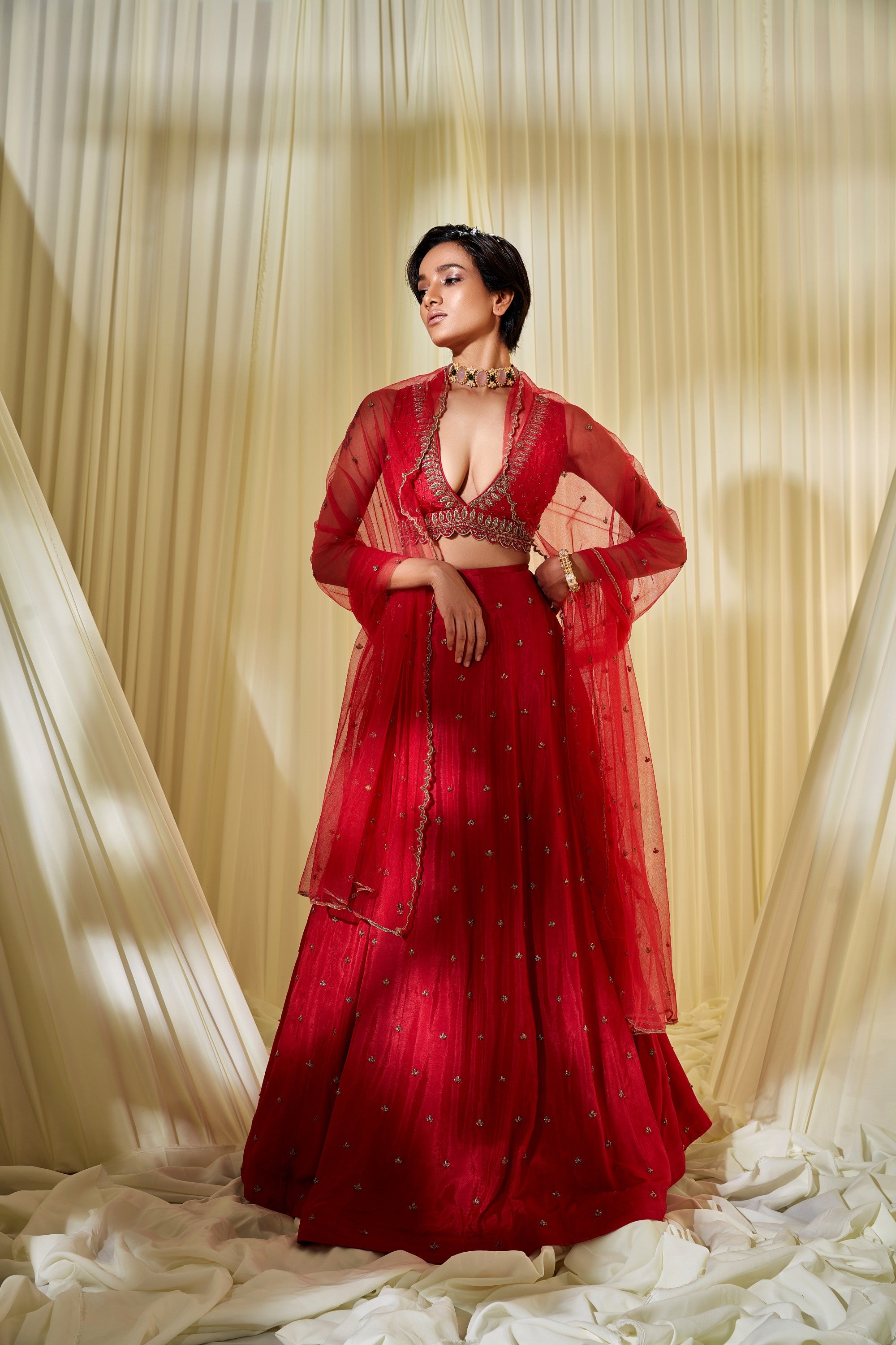 RED LEHENGA SET