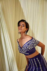 INK BLUE LEHENGA SET