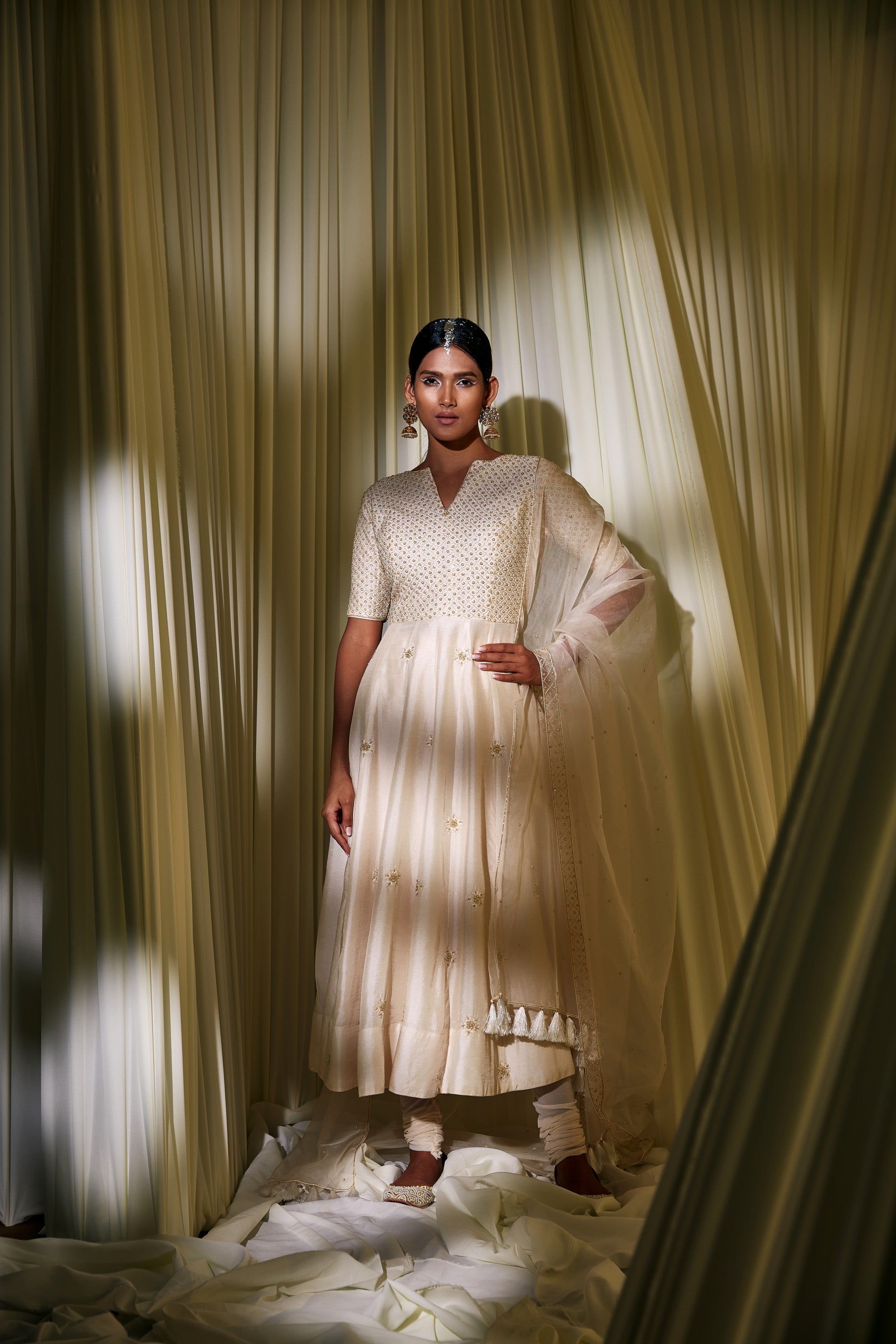 IVORY ANARKALI SET