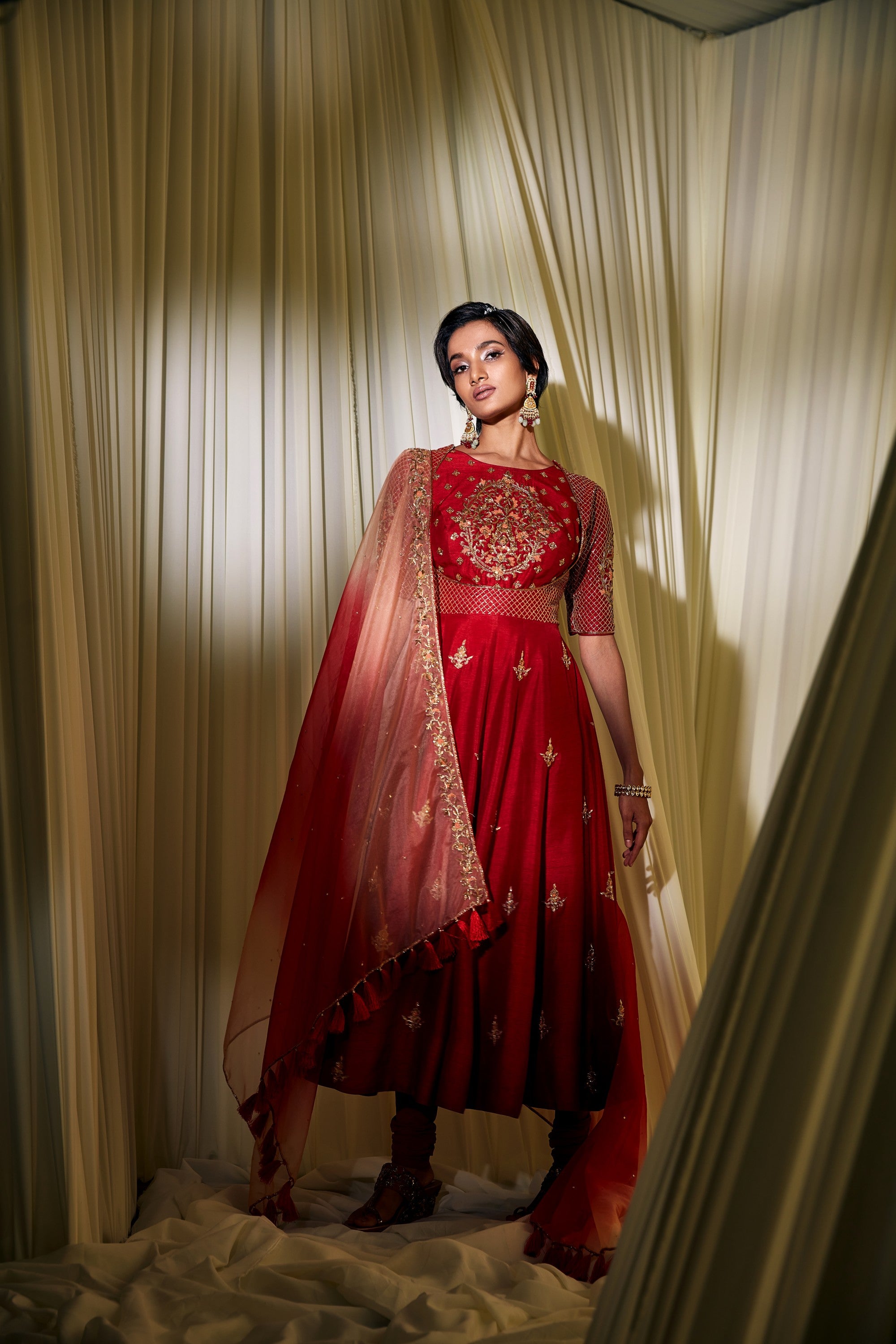 RED ANARKALI SET