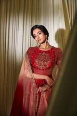 RED ANARKALI SET