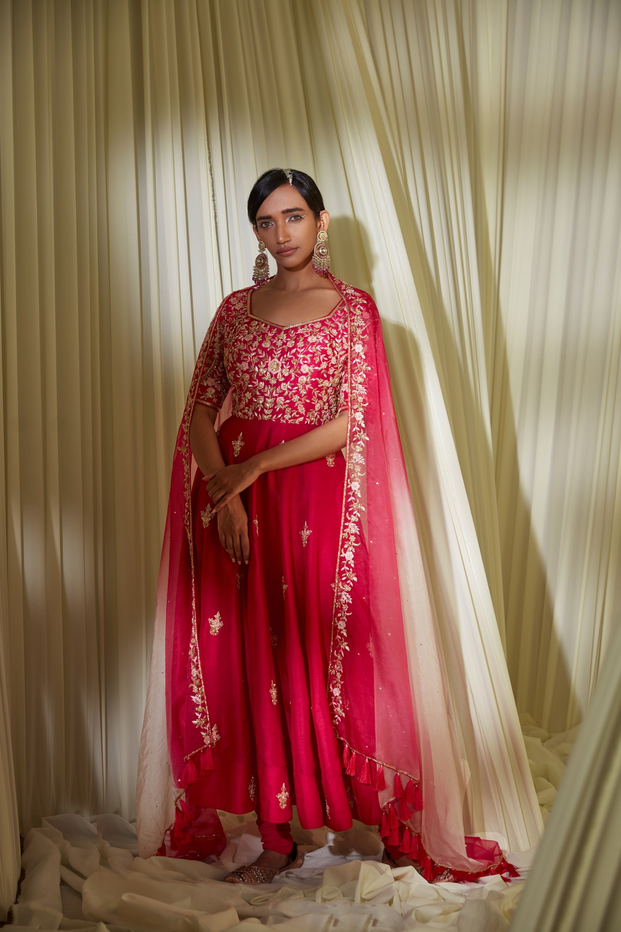 HOT PINK ANARKALI SET