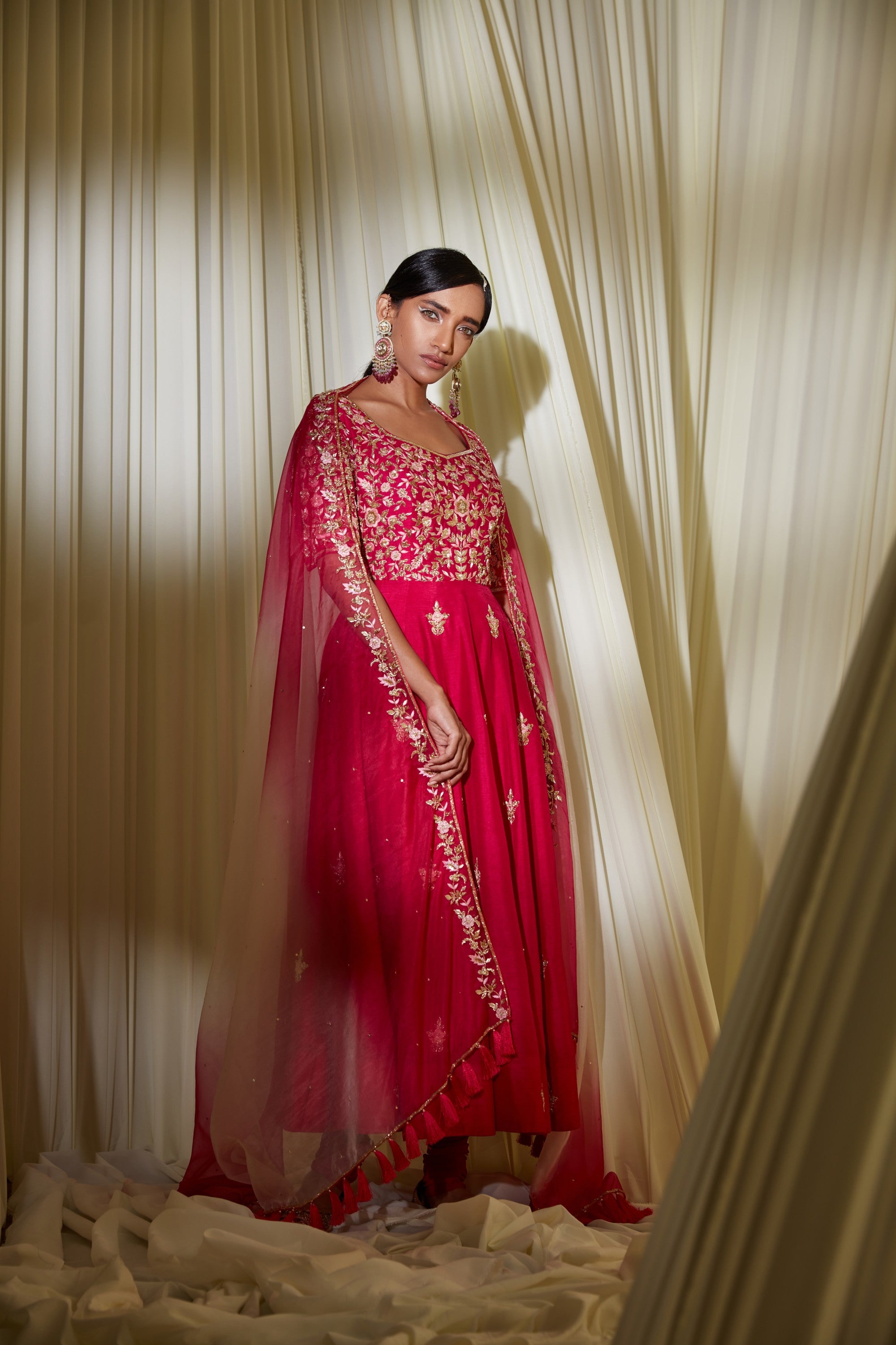 HOT PINK ANARKALI SET
