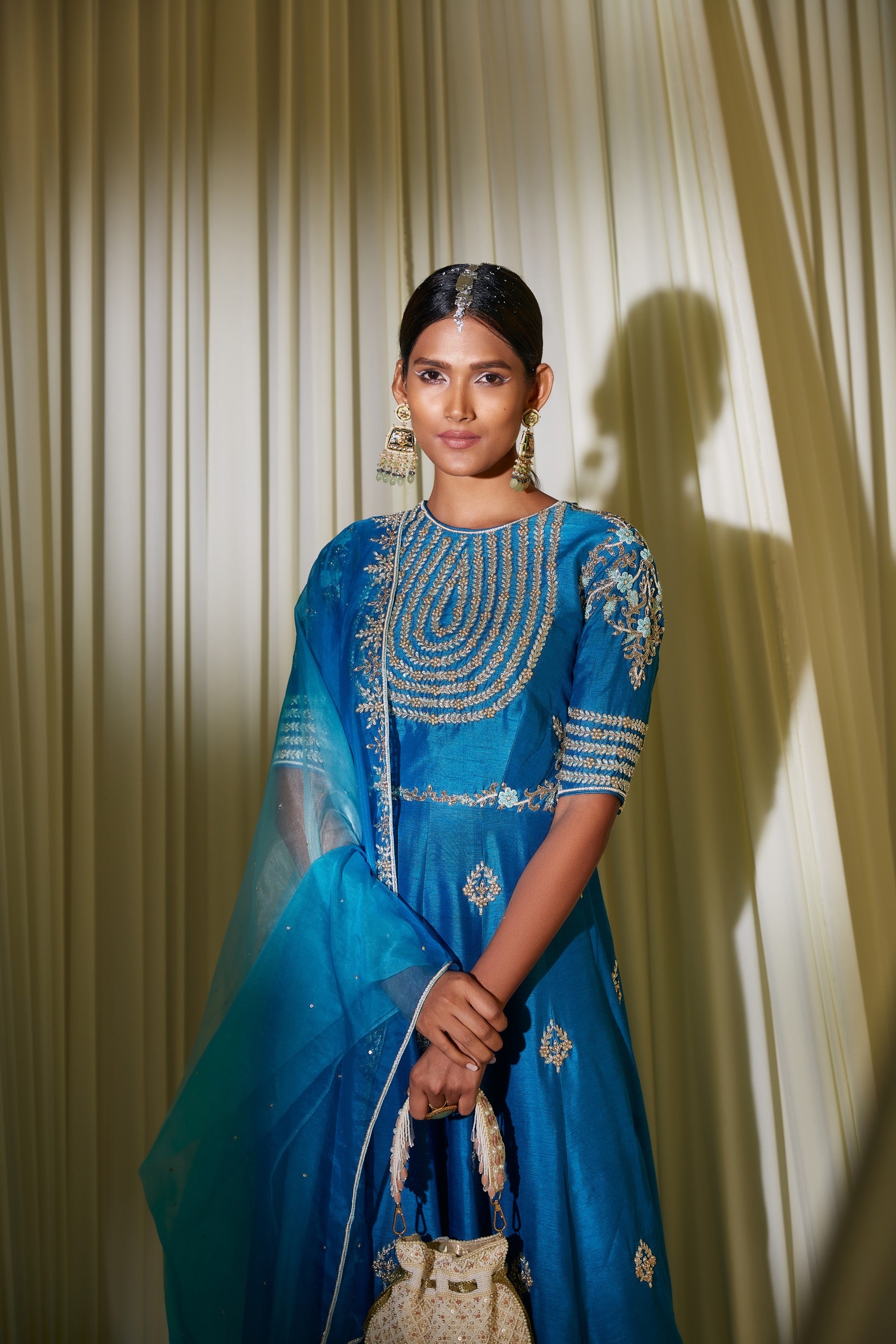 CERULEAN BLUE ANARKALI SET