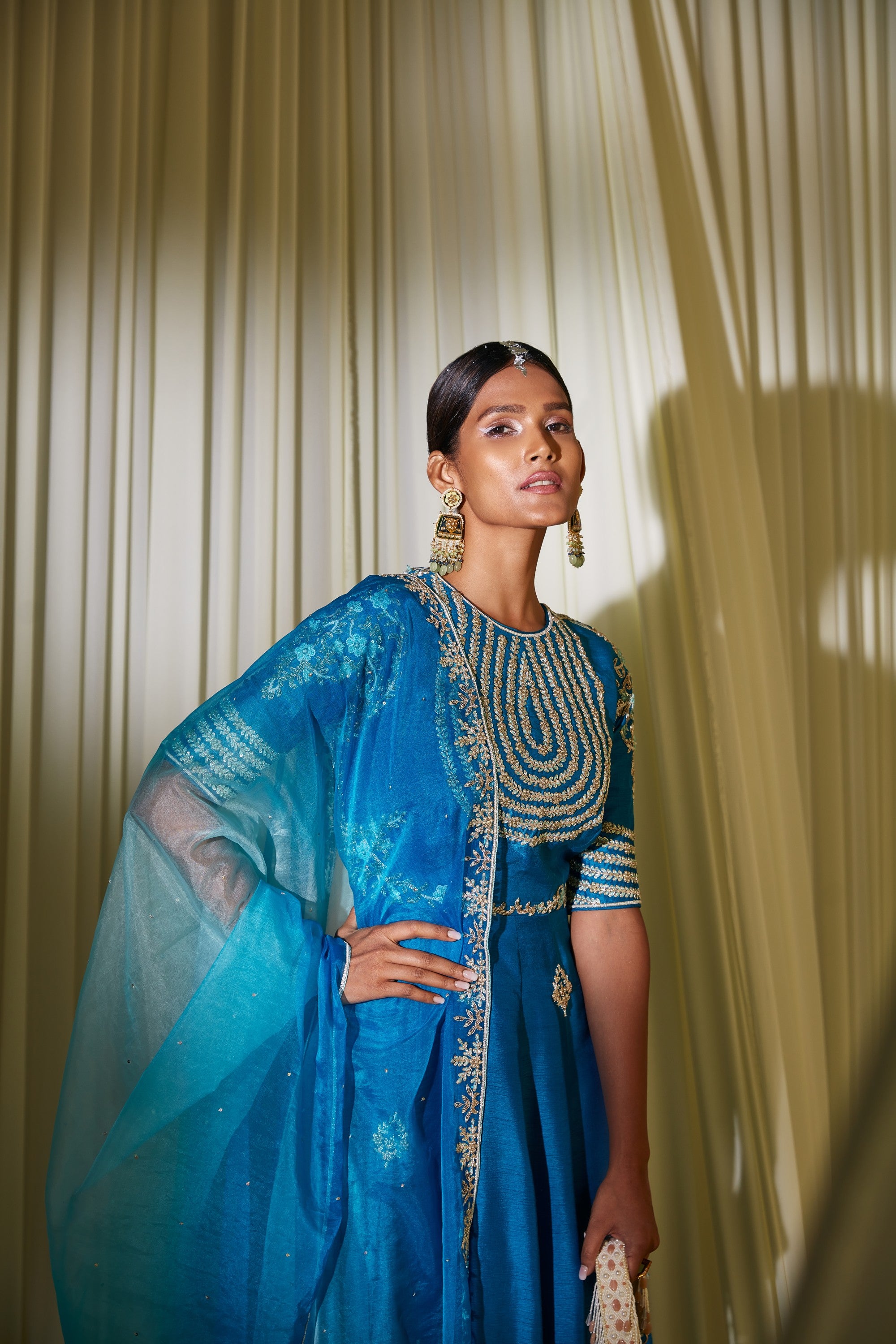 CERULEAN BLUE ANARKALI SET