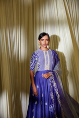 INK BLUE ANARKALI SET