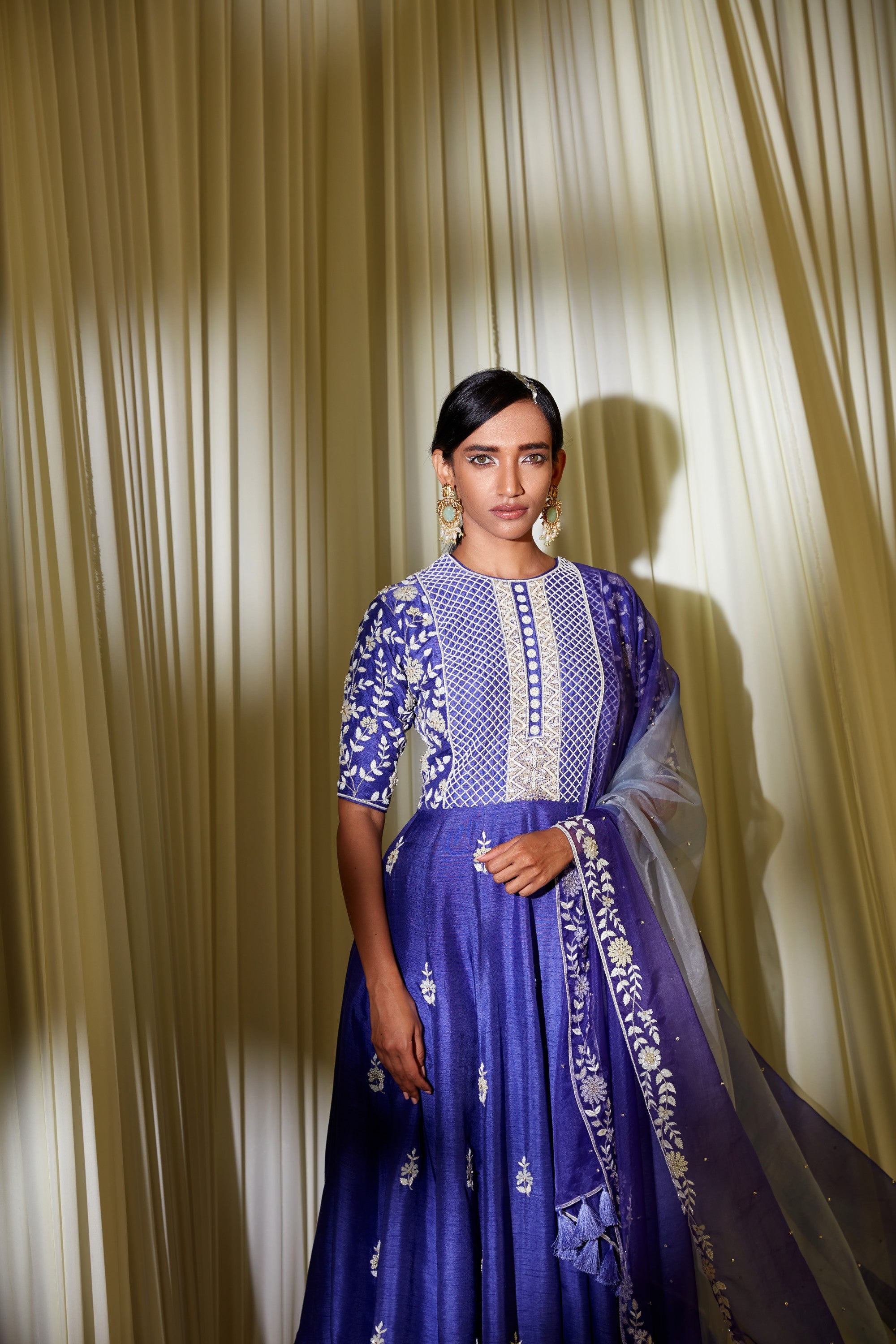 INK BLUE ANARKALI SET
