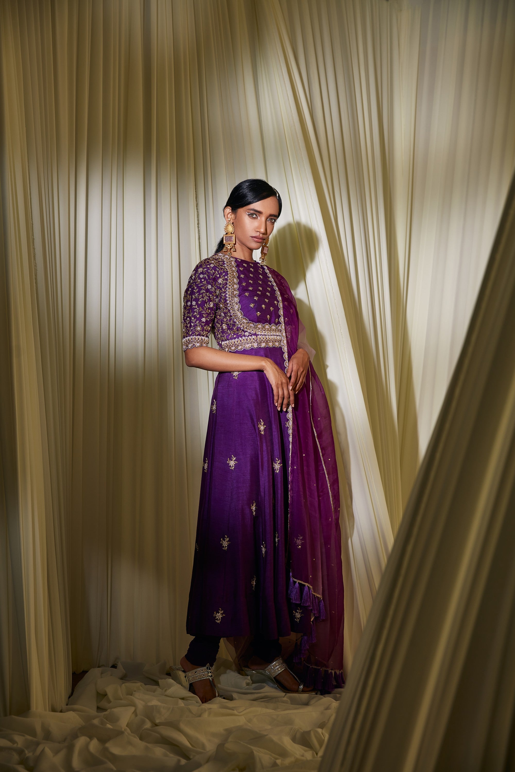 PURPLE ANARKALI SET