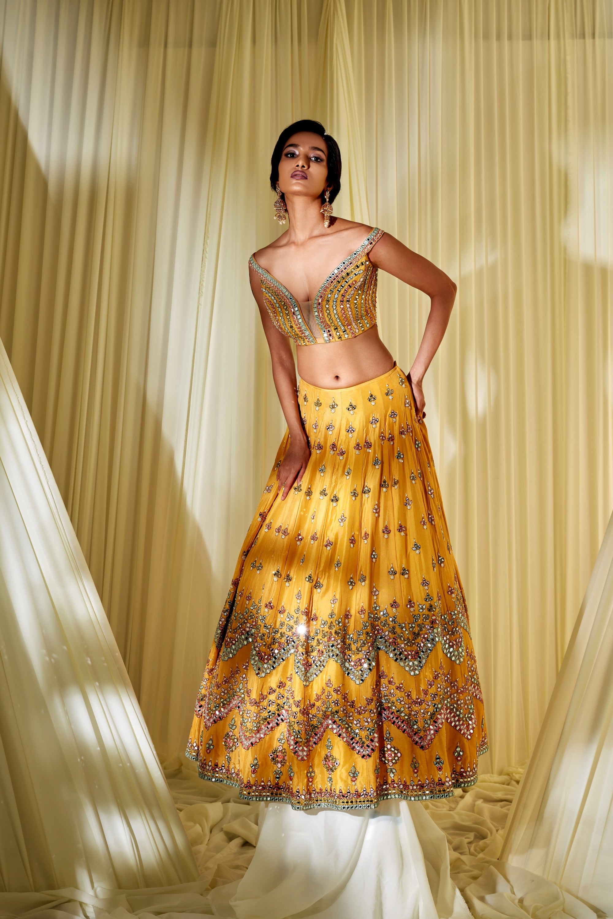 MUSTARD LEHENGA SET