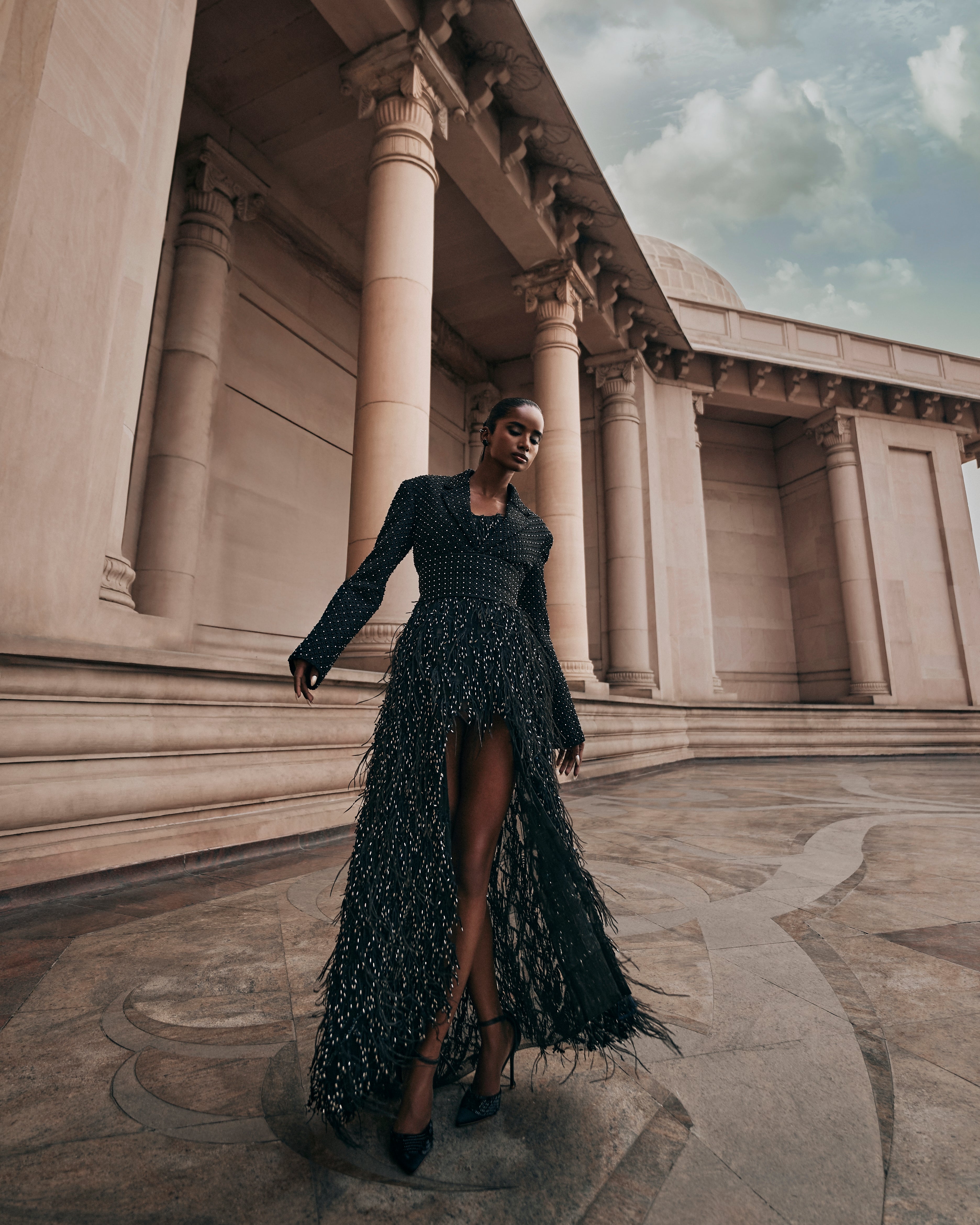 Chryso Fringe Asymmetric Dress