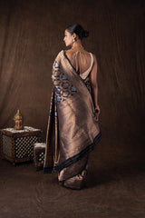 Black Pure Katan Silk Banarasi Handloom Saree