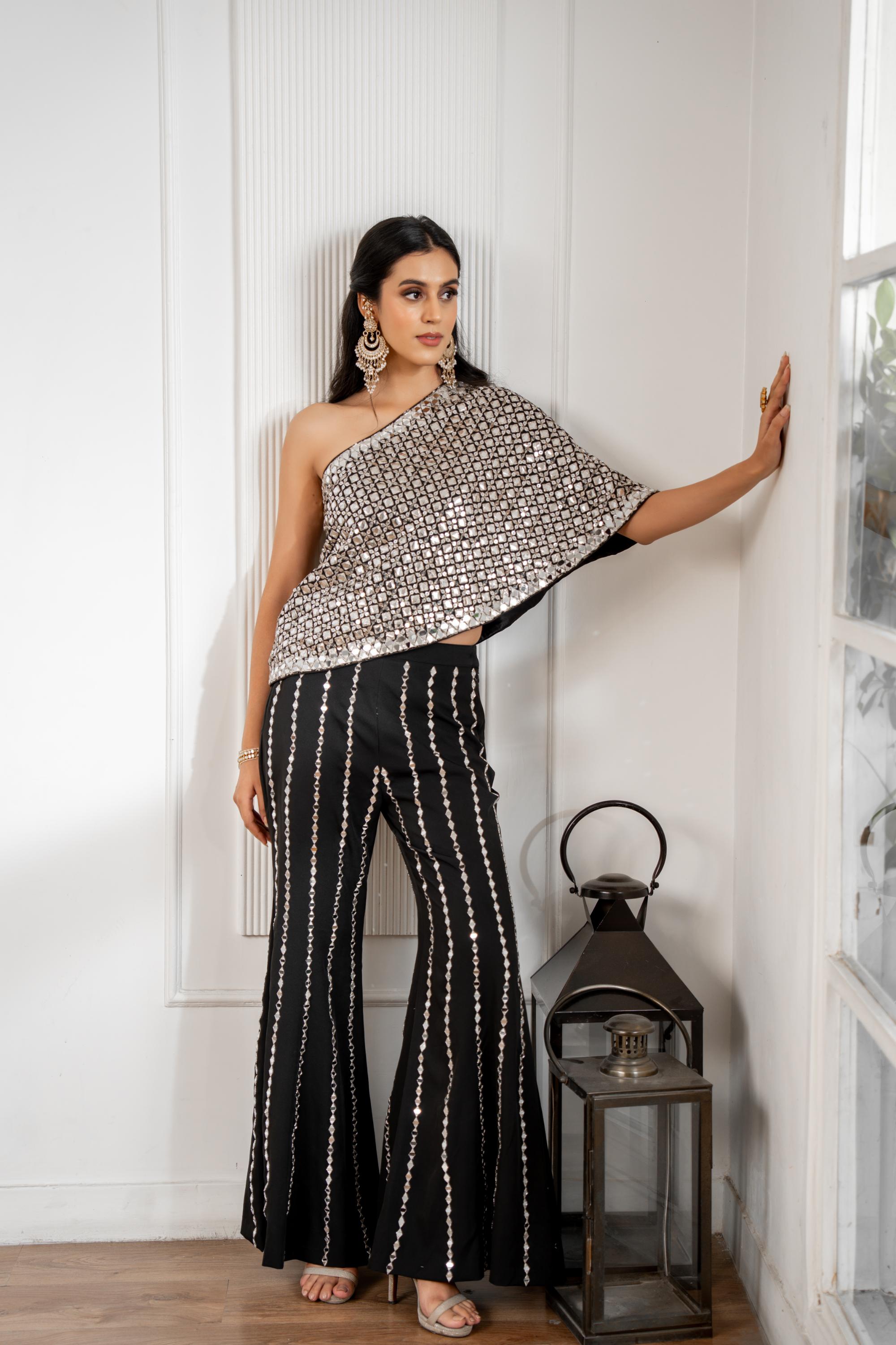 Off-Shoulder Cape Set