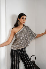 Off-Shoulder Cape Set