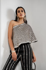 Off-Shoulder Cape Set