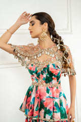Embroidered Cape Lehenga