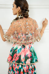 Embroidered Cape Lehenga