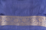 Dark Blue Pure Katan Silk Banarasi Handloom Saree