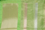 Pista green Tissue Organza Silk banarasi handloom Saree