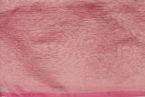 Pink Zari Stripe Moonga Tissue Silk Banarasi Handloom saree