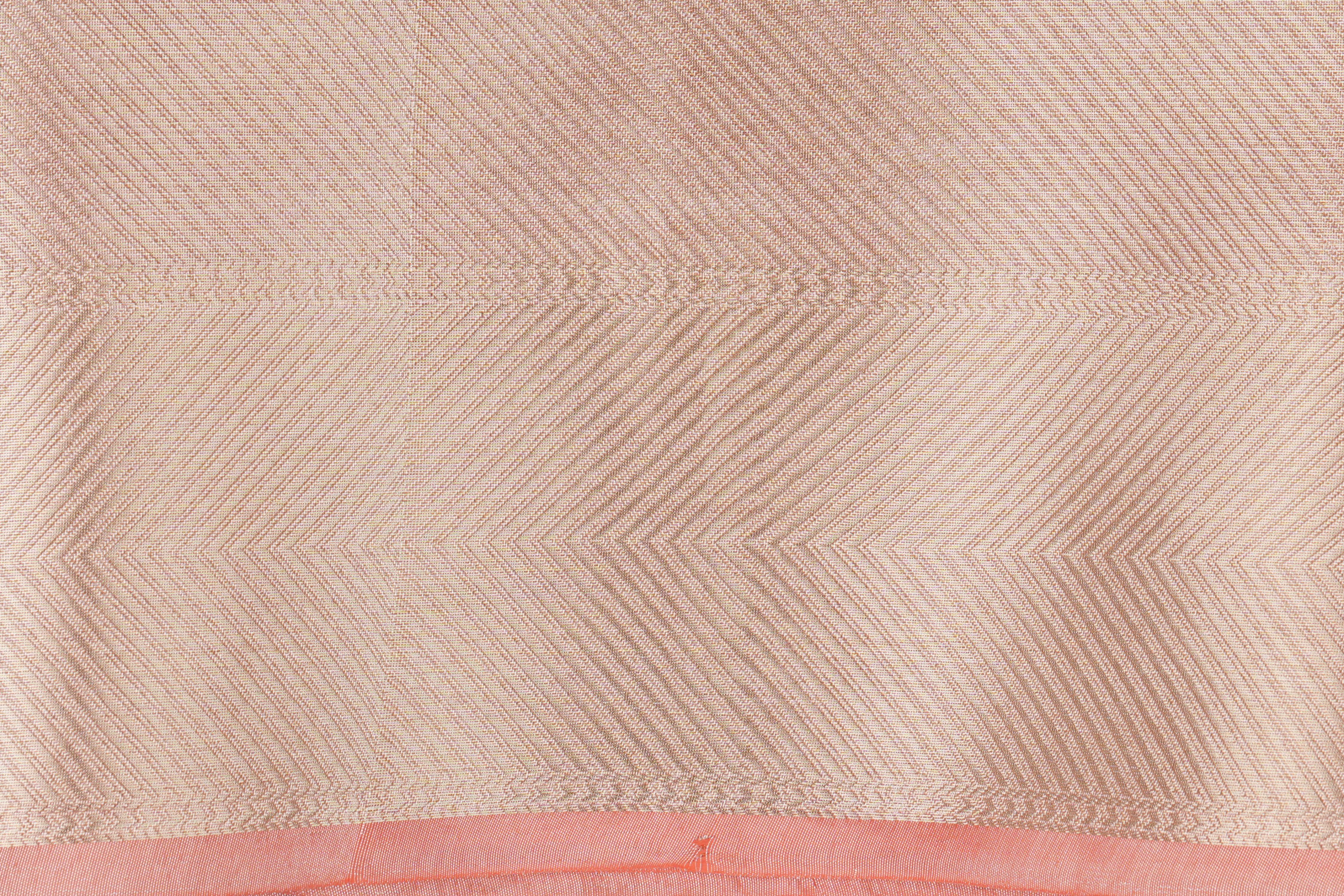 Peach Pure katan Silk Brocade banarsi Handloom Saree
