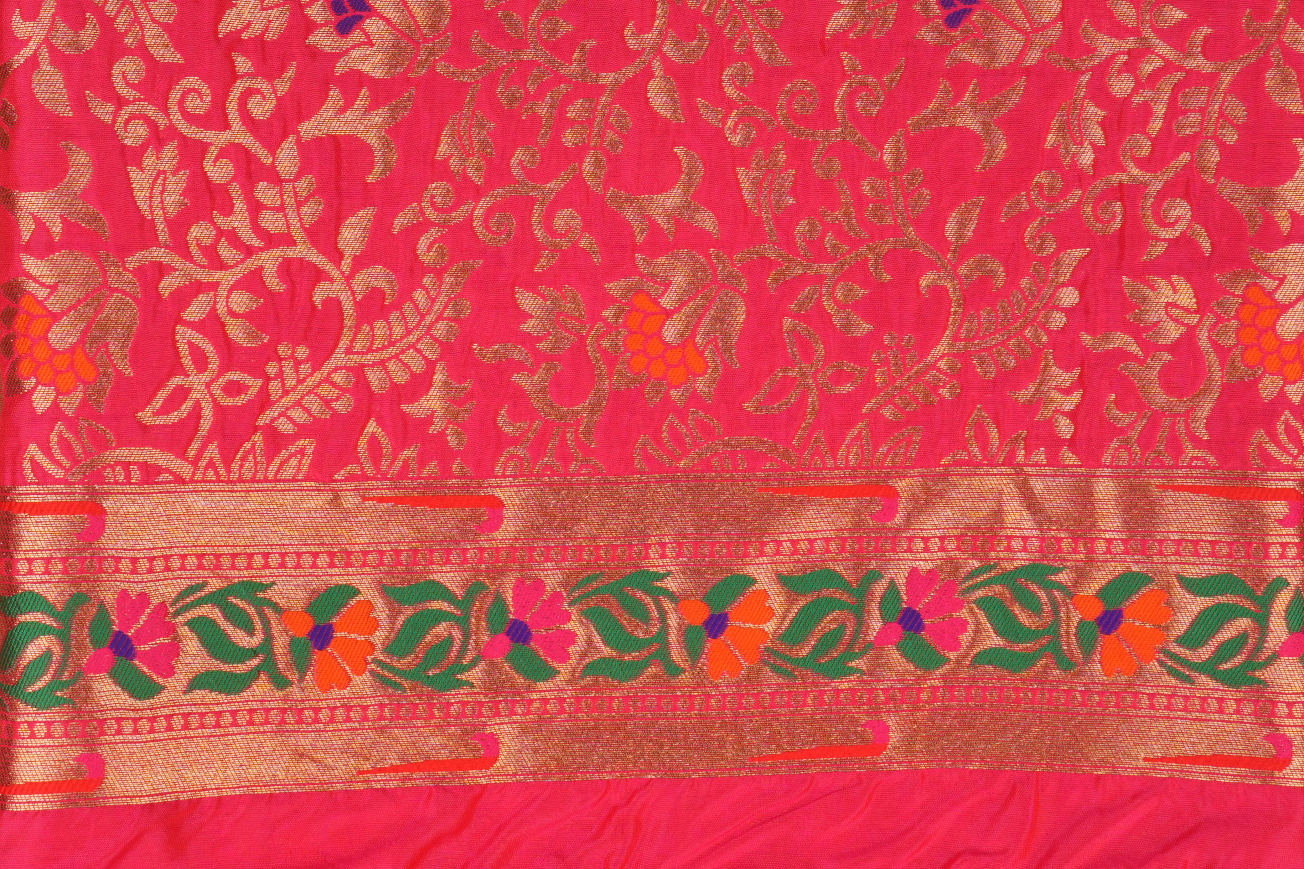 Pink Pure Silk Banarasi Handloom Saree