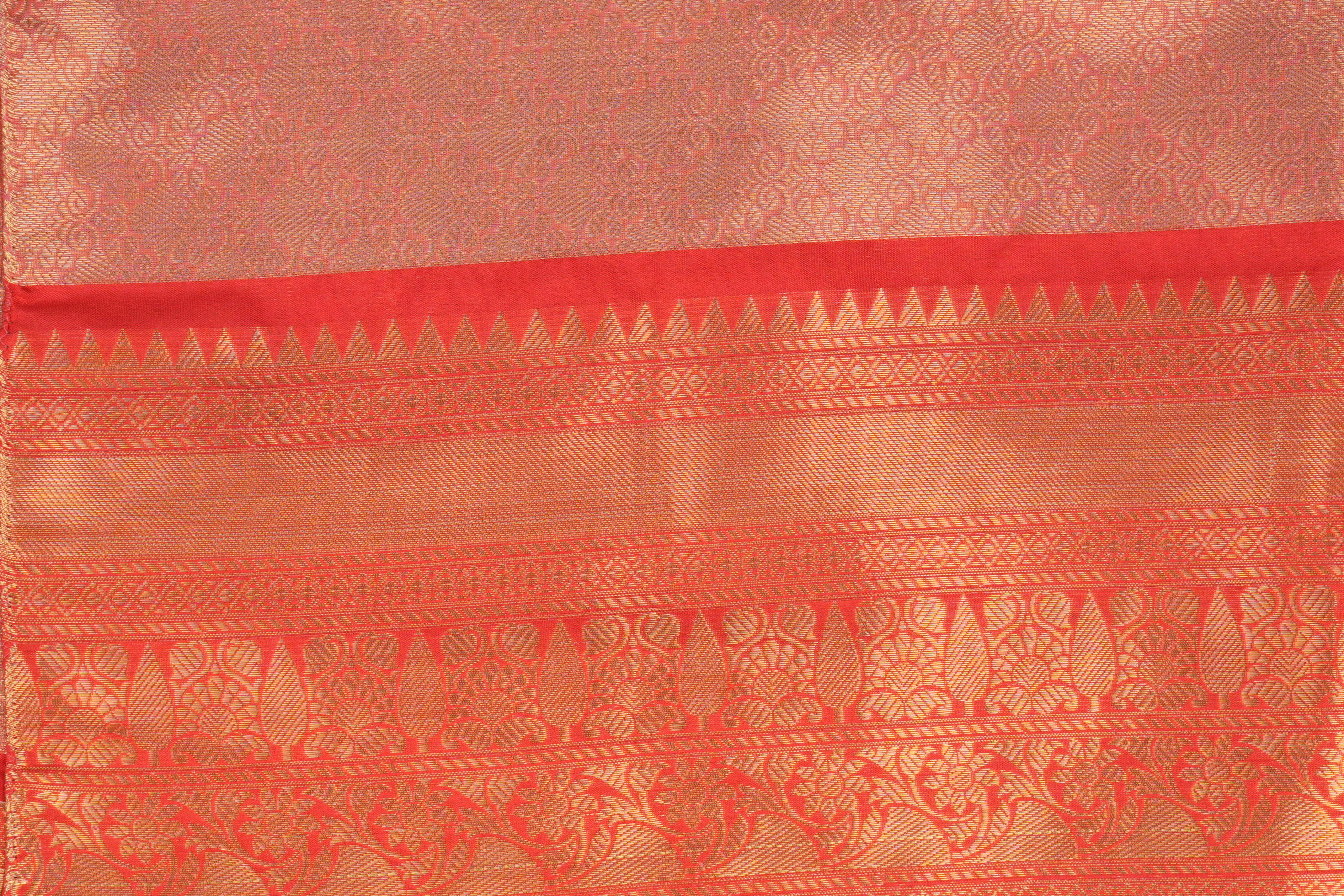 mauve Red tissue Zari brocade Banarasi handloom saree